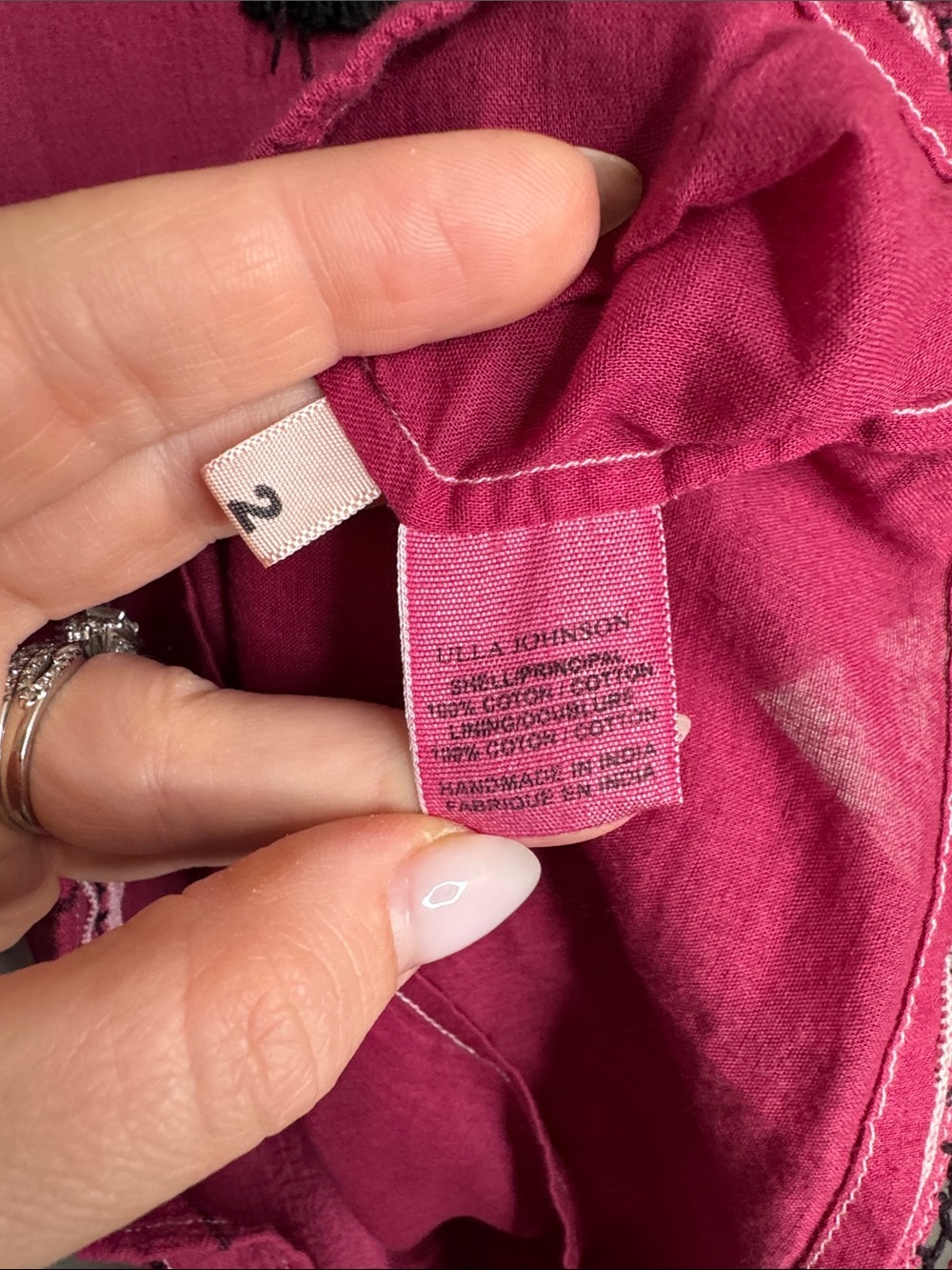 Ulla Johnson Dalia Pink Embroidered Mini Dress Size 2 Cotton Stitched - Picture 5 of 7